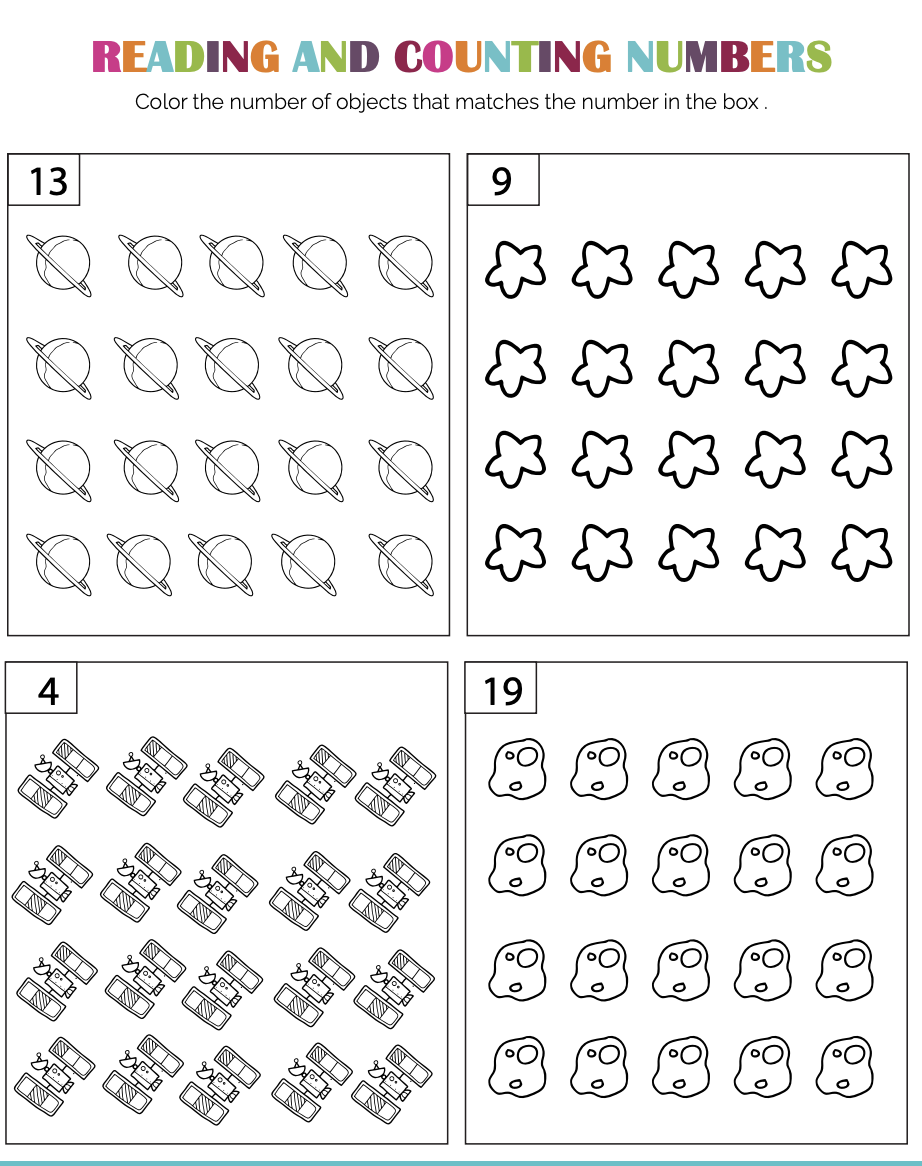 Reading And Counting Numbers Activity