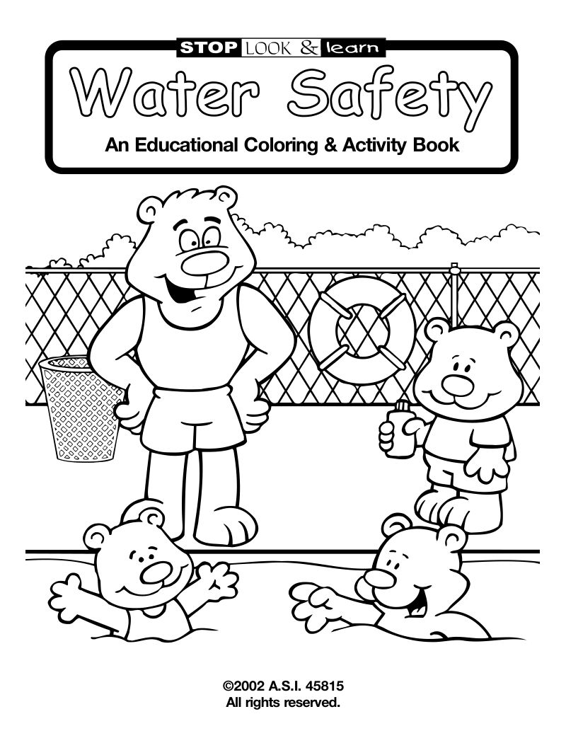 Water Safety Coloring And Activity Book