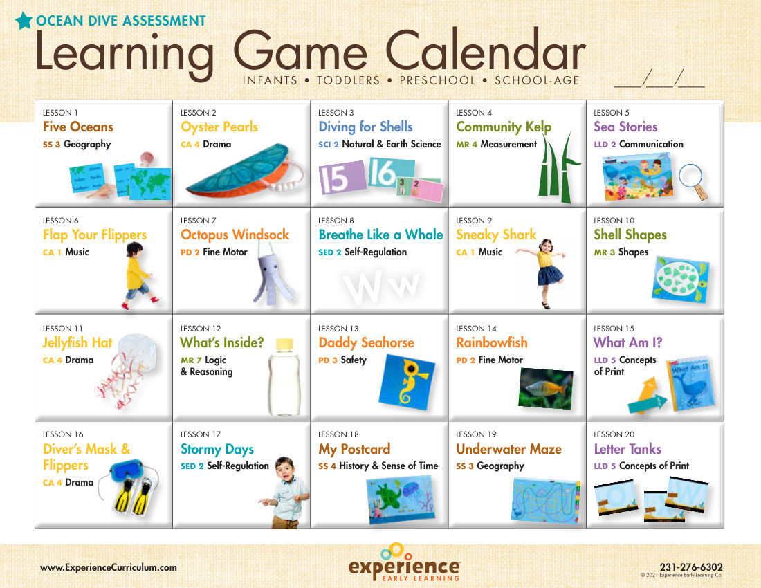 Learning Game Calendar Book