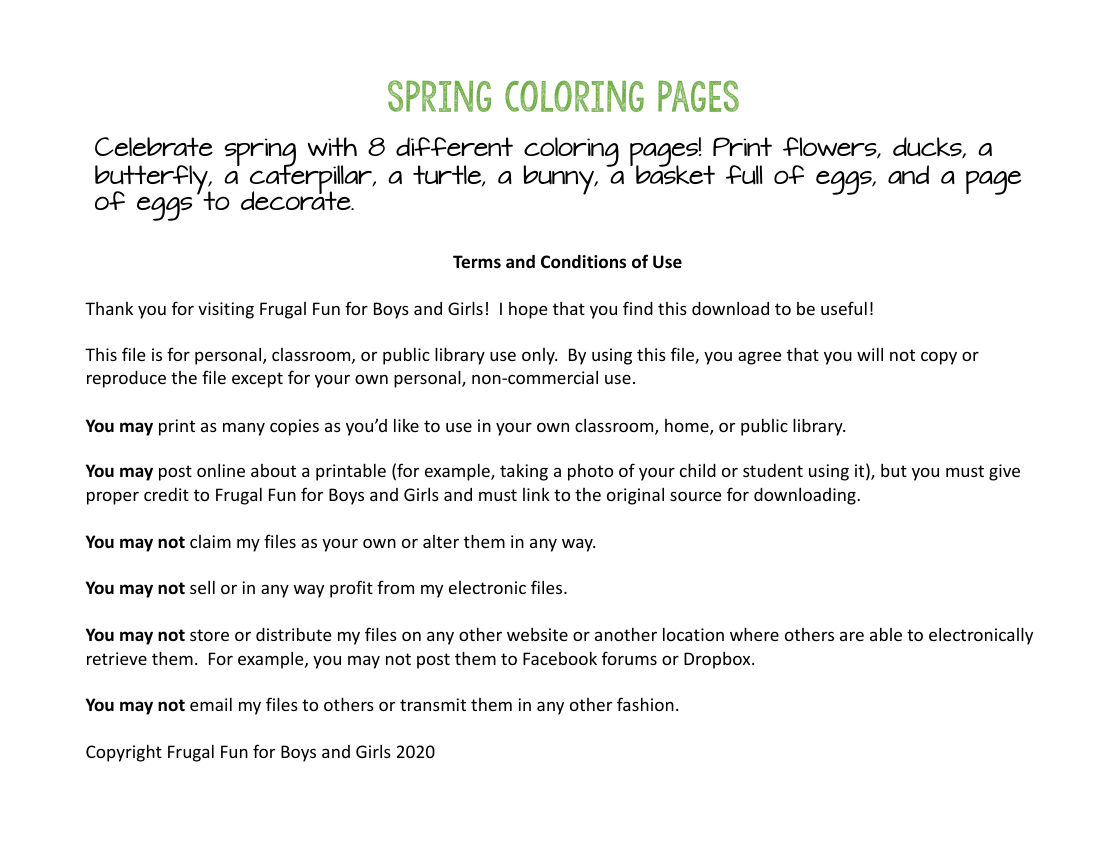 Spring Coloring Pages