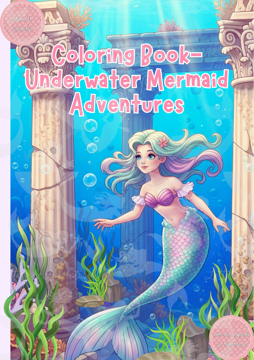 Underwater Mermaid Adventures Coloring Book