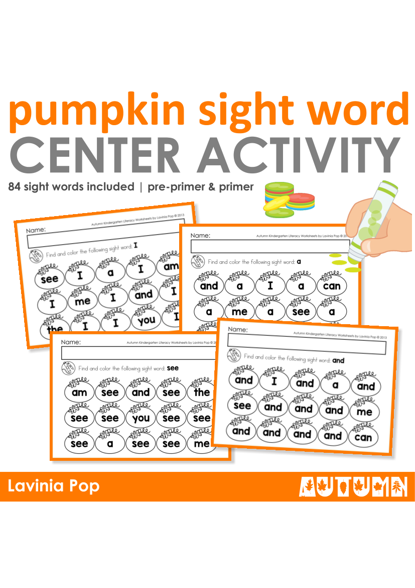 Pumpkin Sight Word Activity