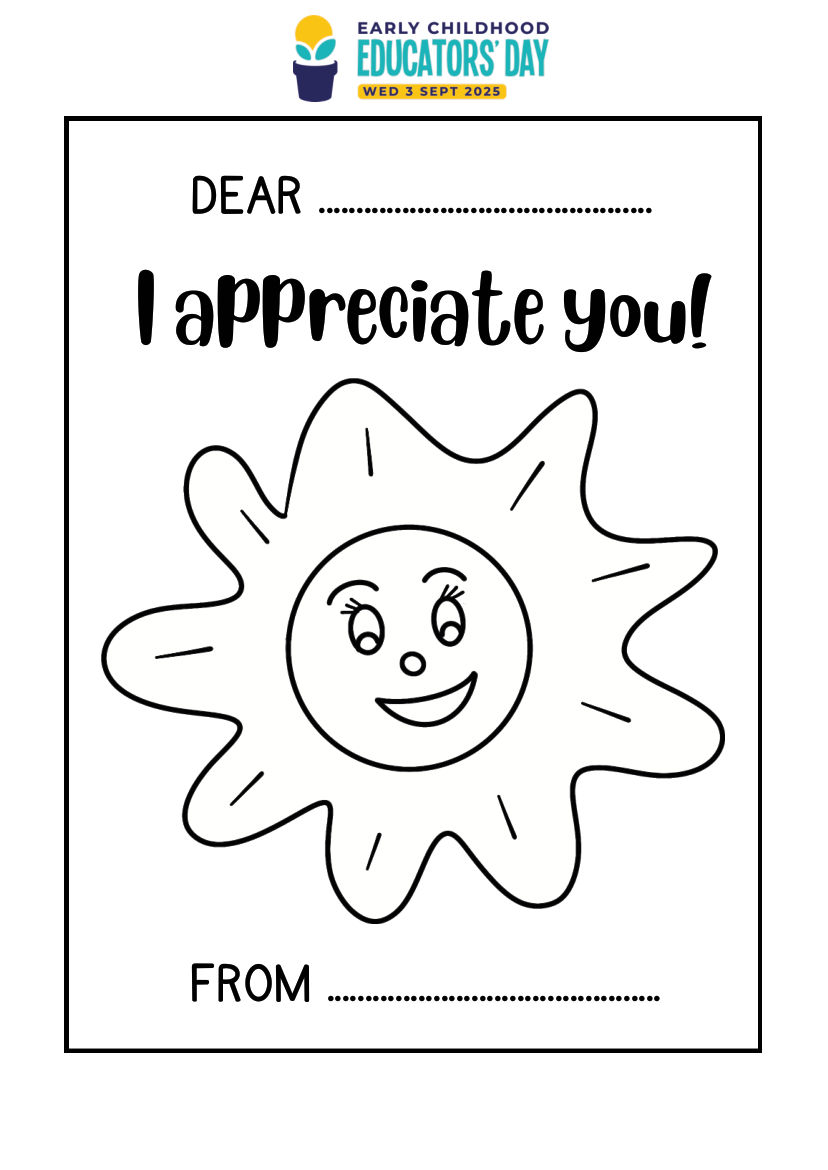 Educators' Day Appreciation Coloring Cards