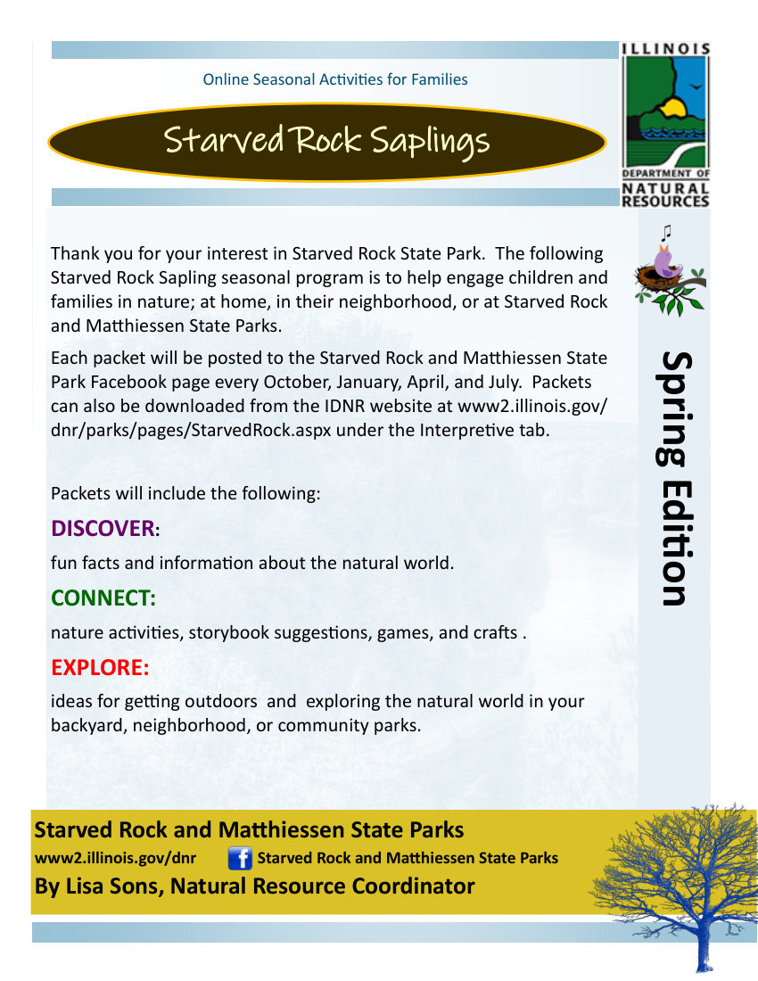 Starved Rock Saplings Spring Activity Guide