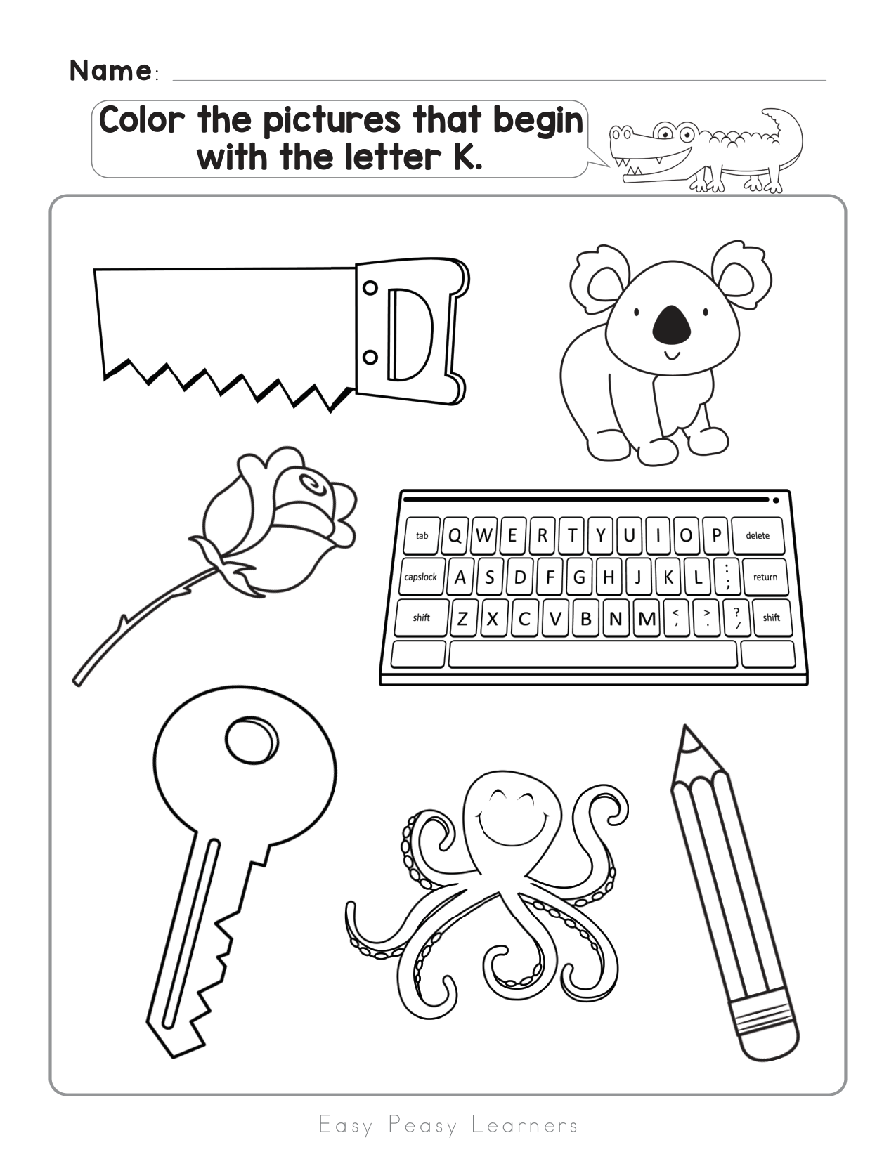 Letter K Learning Activities