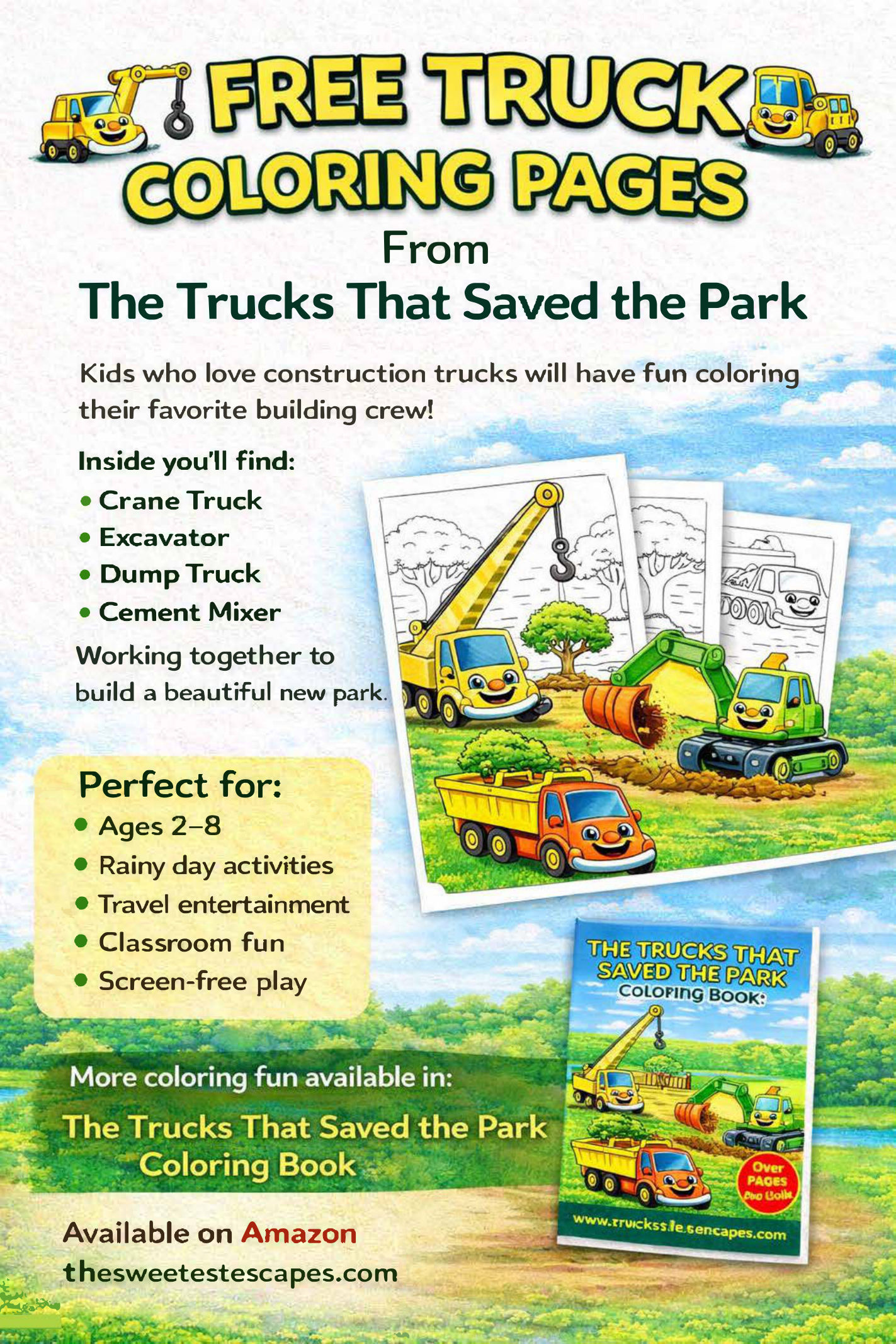 Free Truck Coloring Activity Book