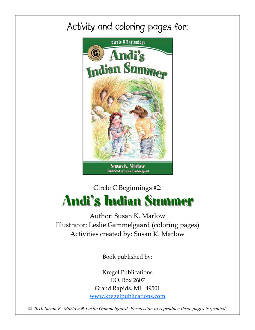 Andi'S Indian Summer Activity Book