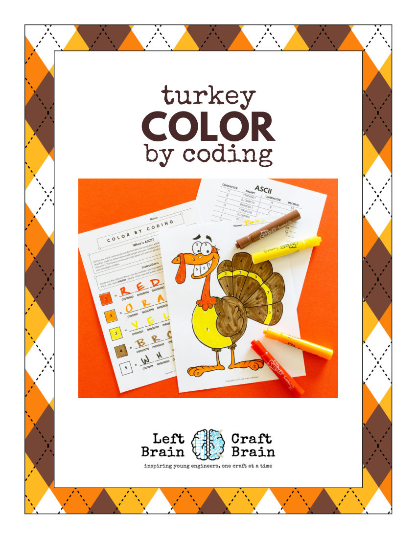 Turkey Color By Coding Activity Book