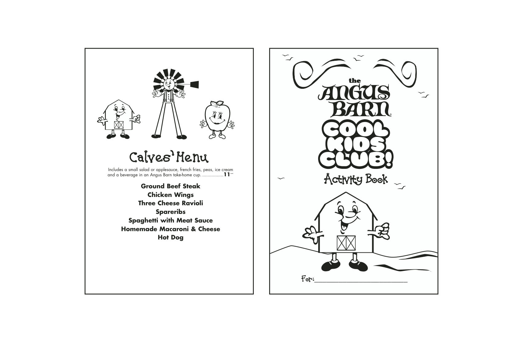 Angus Barn Cool Kids Club Activity Book
