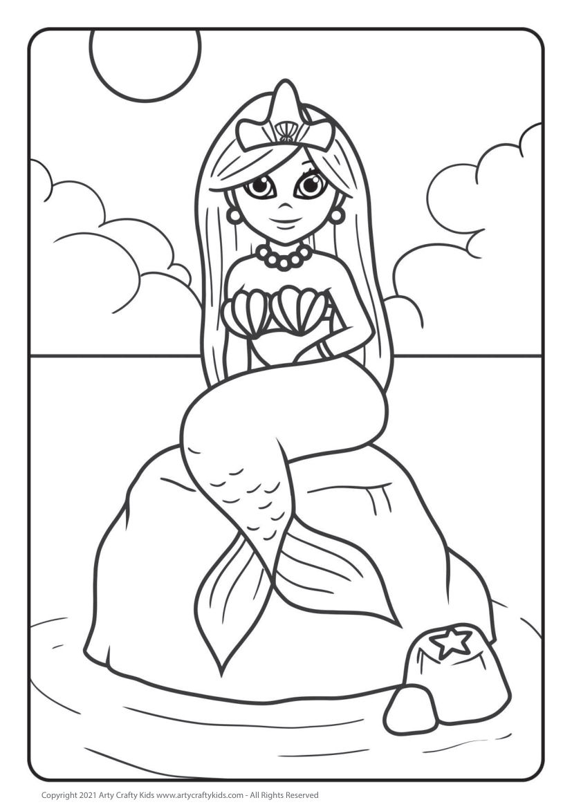 Mermaid Colouring Activity Book