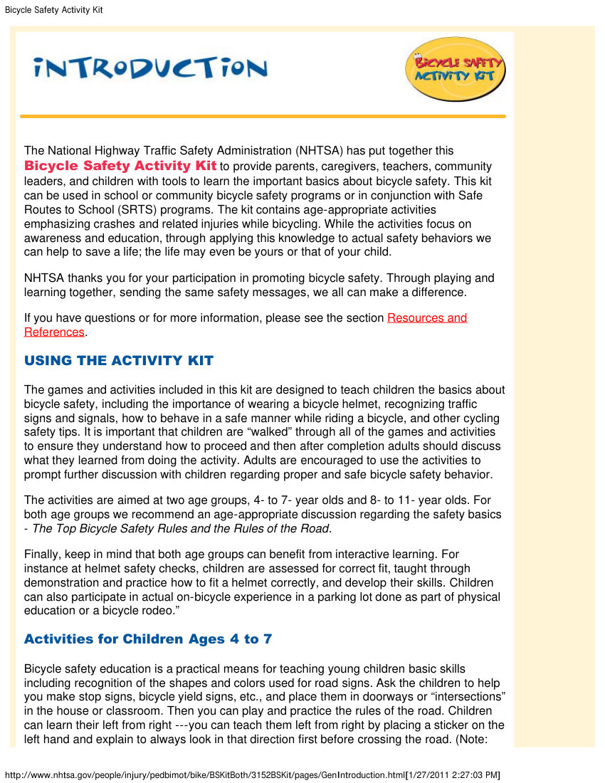 Bike Safety Activity Book