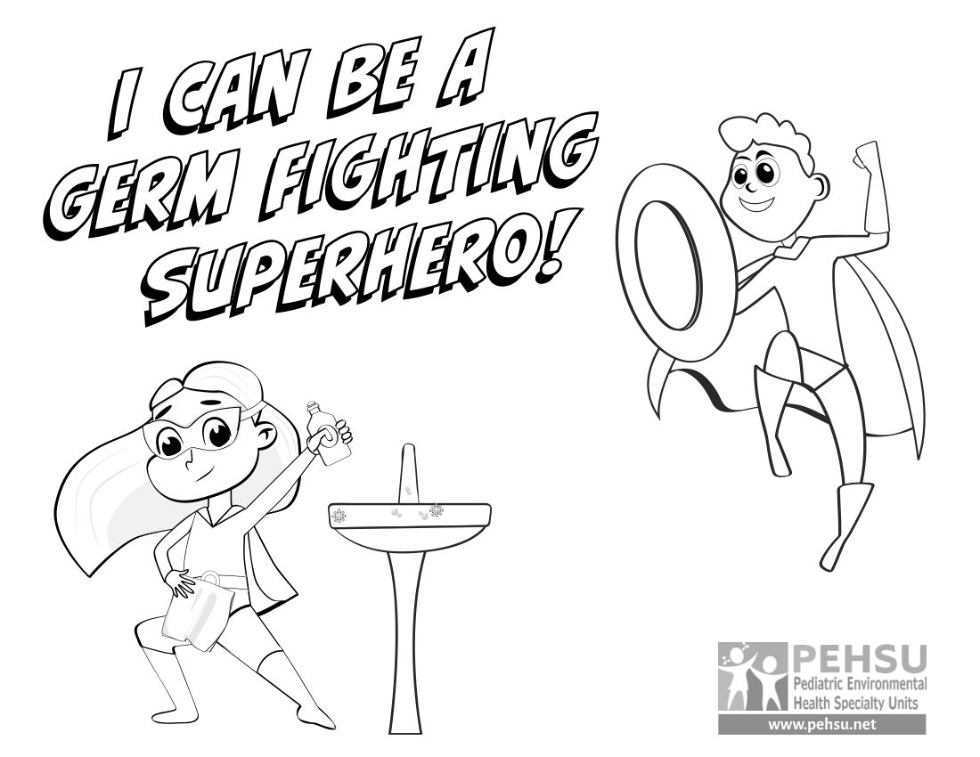 Germ Fighting Superhero Coloring Book
