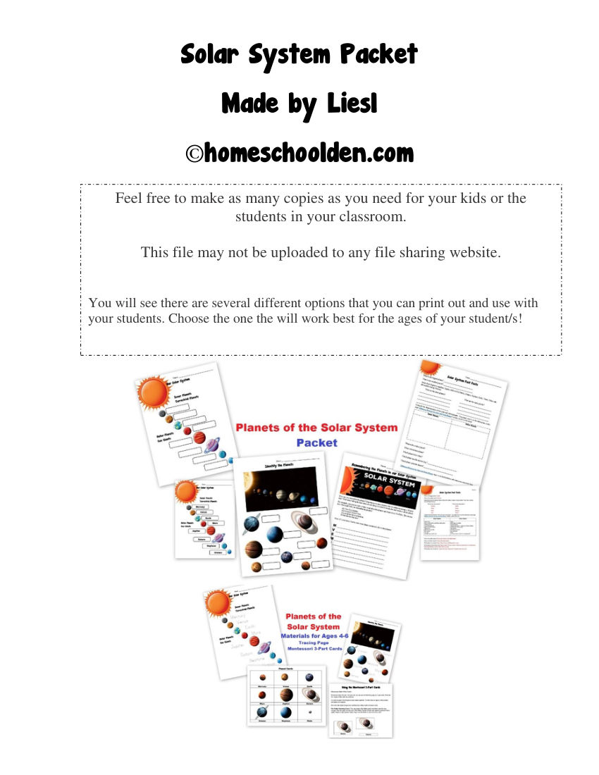 Solar System Activity Packet