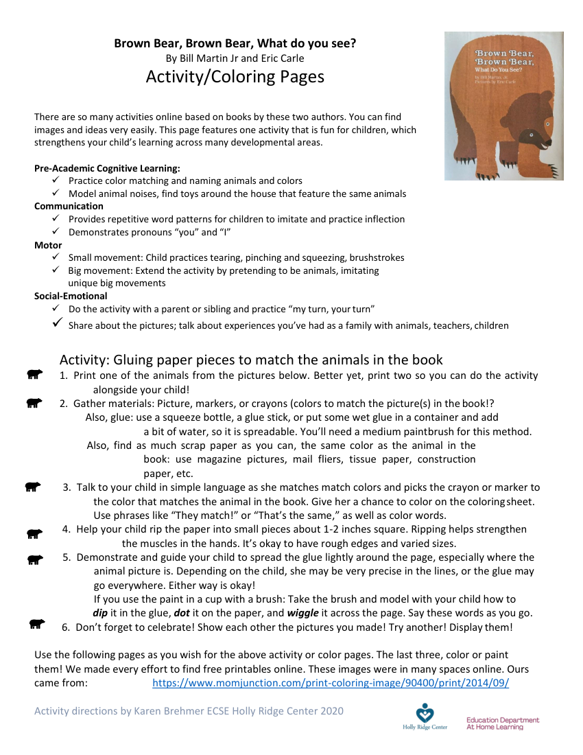 Brown Bear Animal Art Activity